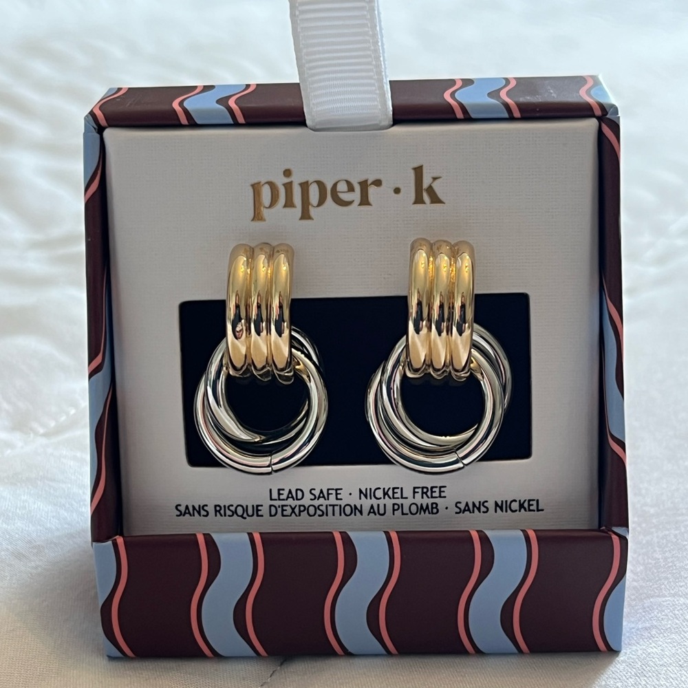 🩶Piper K Gold and Silver Hoop Earrings